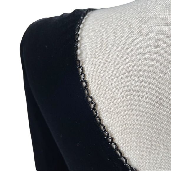 NWT 90’s Vintage $495 DKNY Bergdorf Goodman Black Velvet Beaded Gown Silk Blend - Picture 4 of 13